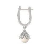 Lotus Pearl Drop Earrings