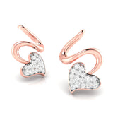 Swirling Heart Diamond Earrings