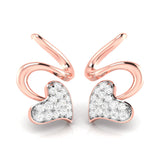 Swirling Heart Diamond Earrings