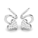 Swirling Heart Diamond Earrings