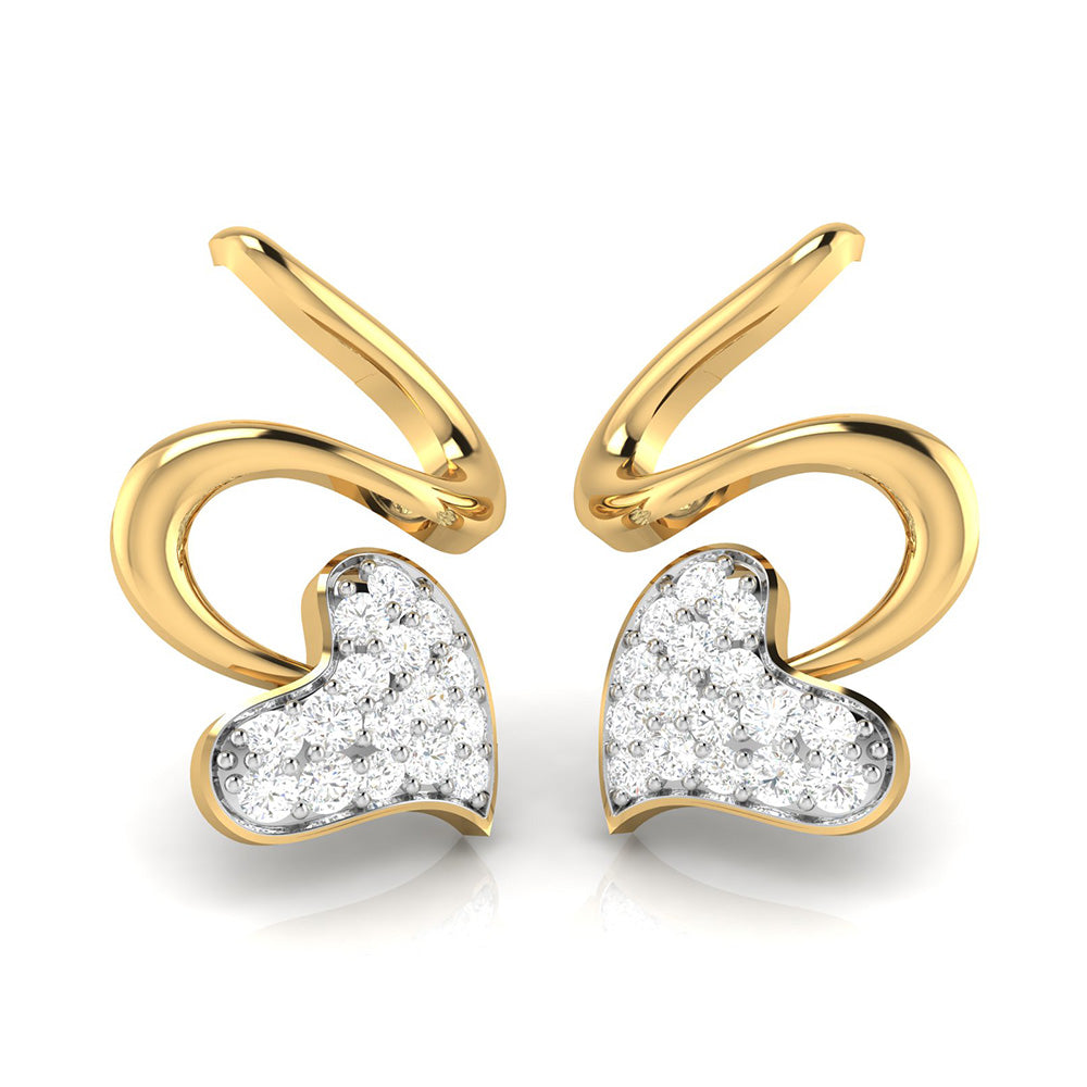 Swirling Heart Diamond Earrings