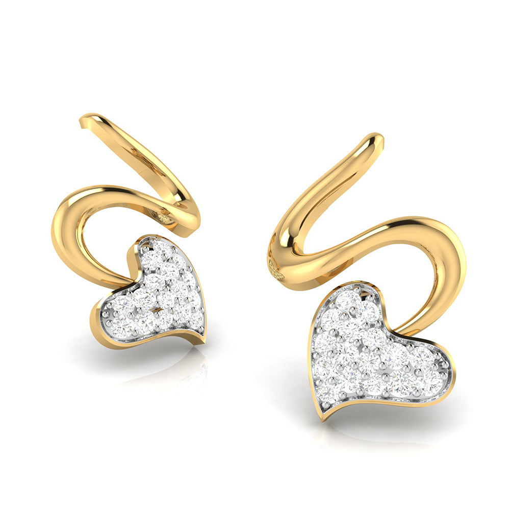 Swirling Heart Diamond Earrings