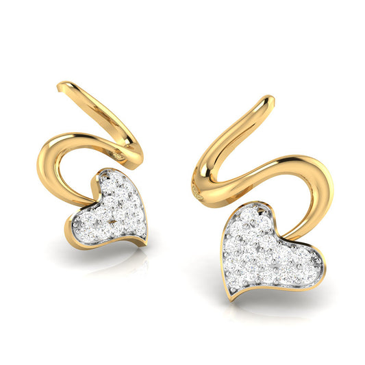 Swirling Heart Diamond Earrings