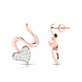 Swirling Heart Diamond Earrings