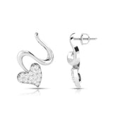 Swirling Heart Diamond Earrings