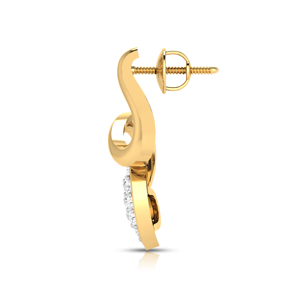 Swirling Heart Diamond Earrings