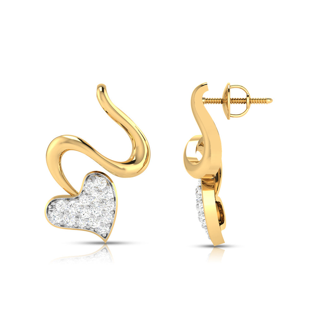 Swirling Heart Diamond Earrings