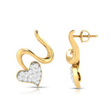 Swirling Heart Diamond Earrings