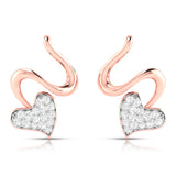 Swirling Heart Diamond Earrings
