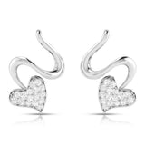 Swirling Heart Diamond Earrings