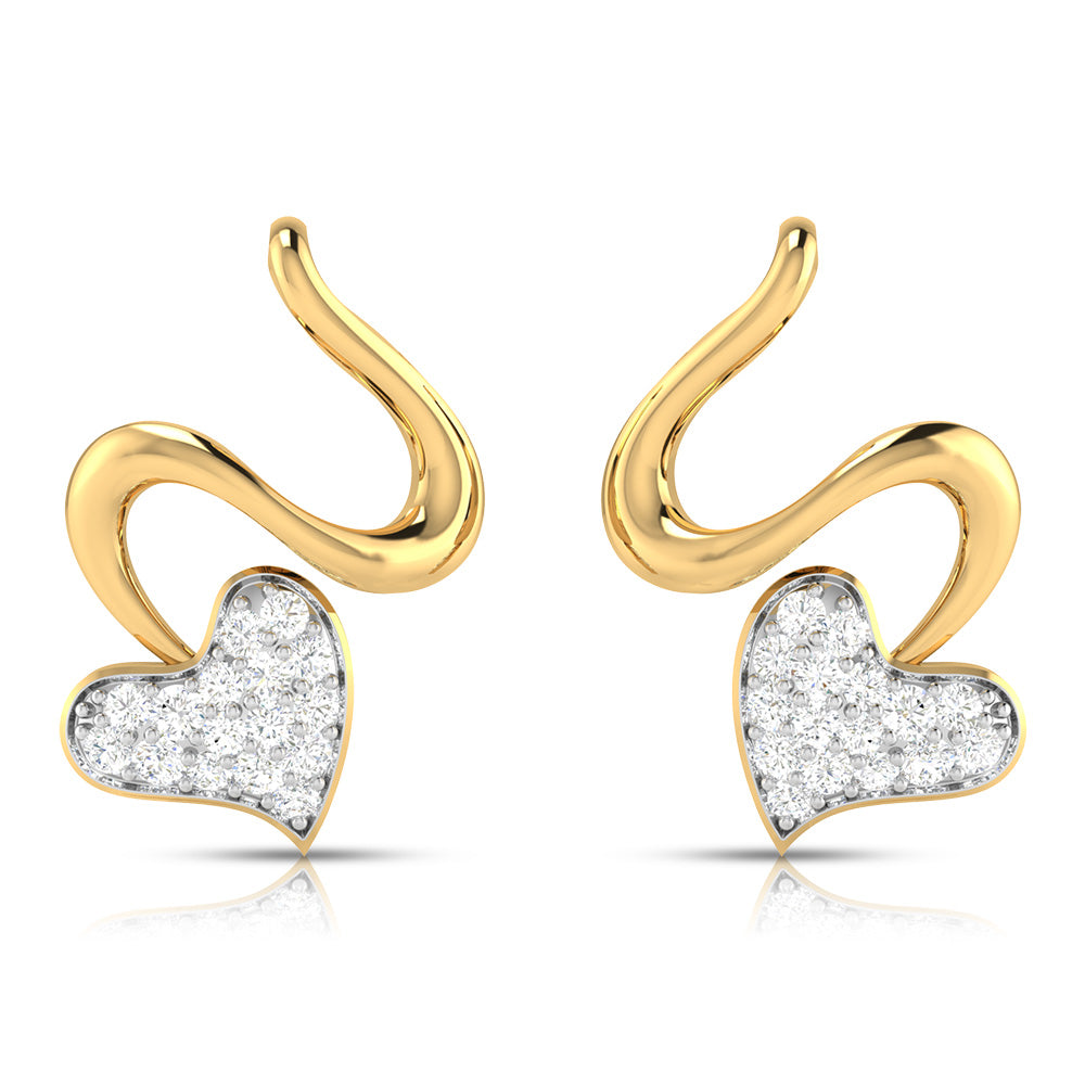 Swirling Heart Diamond Earrings