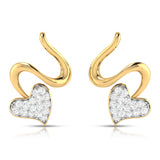 Swirling Heart Diamond Earrings