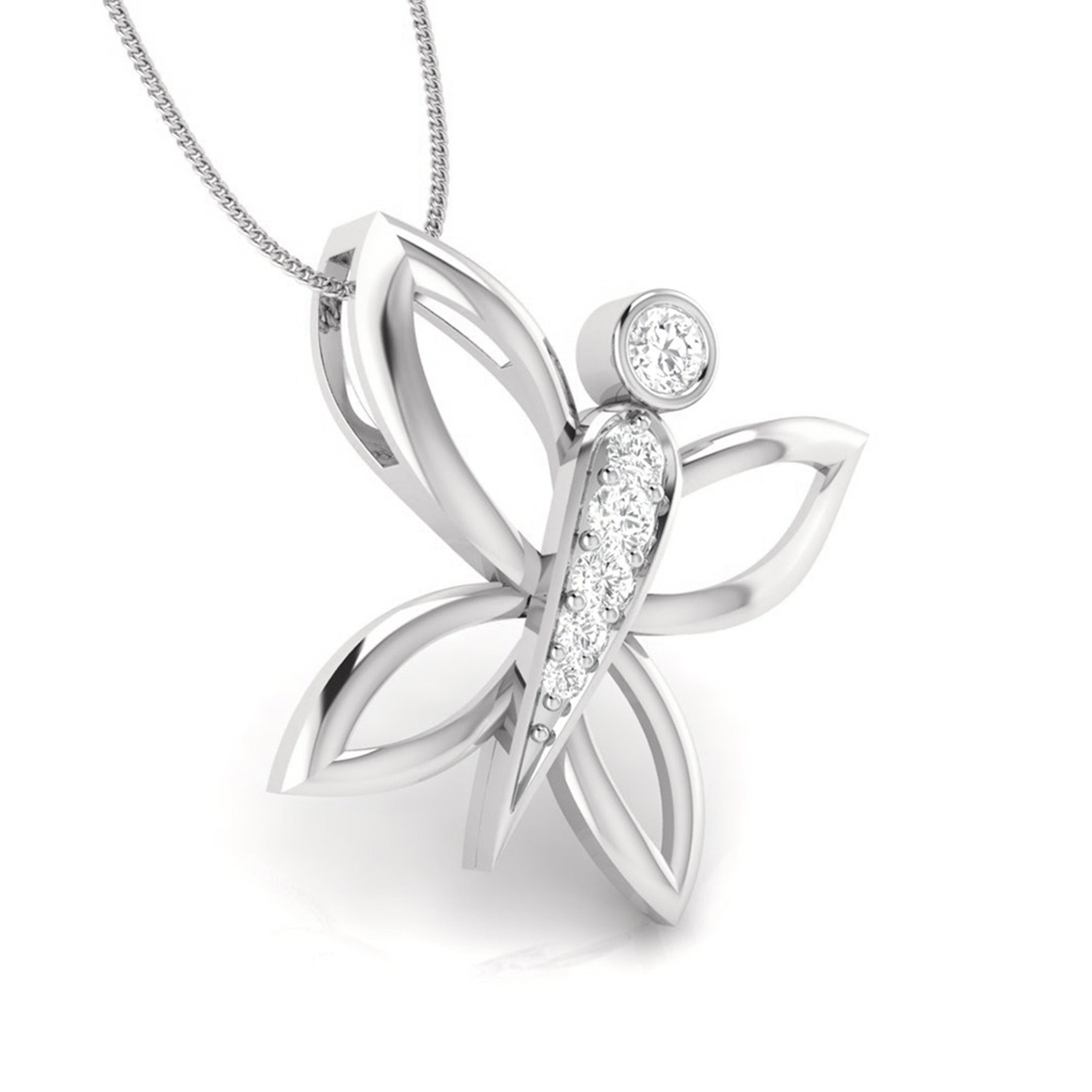 Diamond Butterfly Pendant