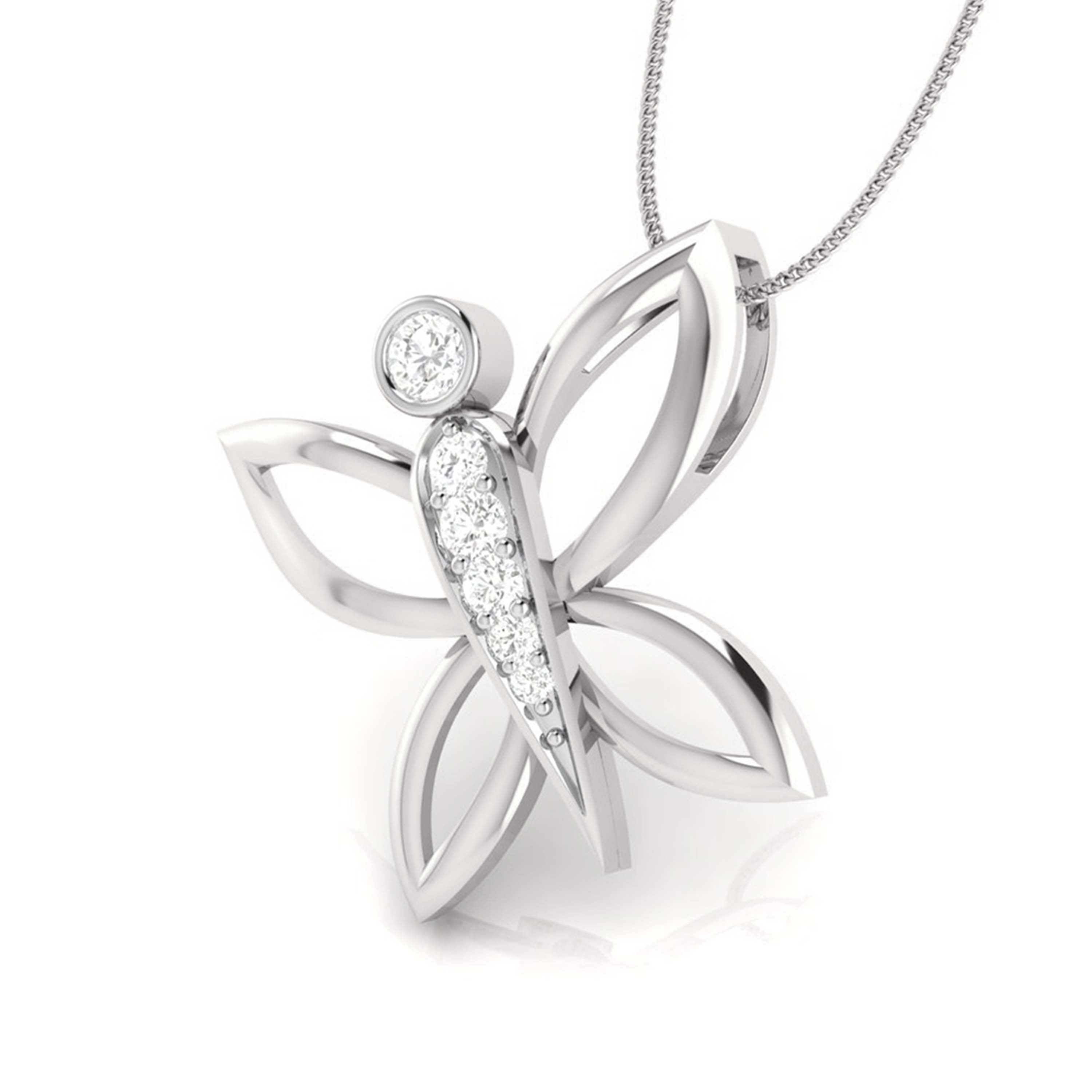 Diamond Butterfly Pendant
