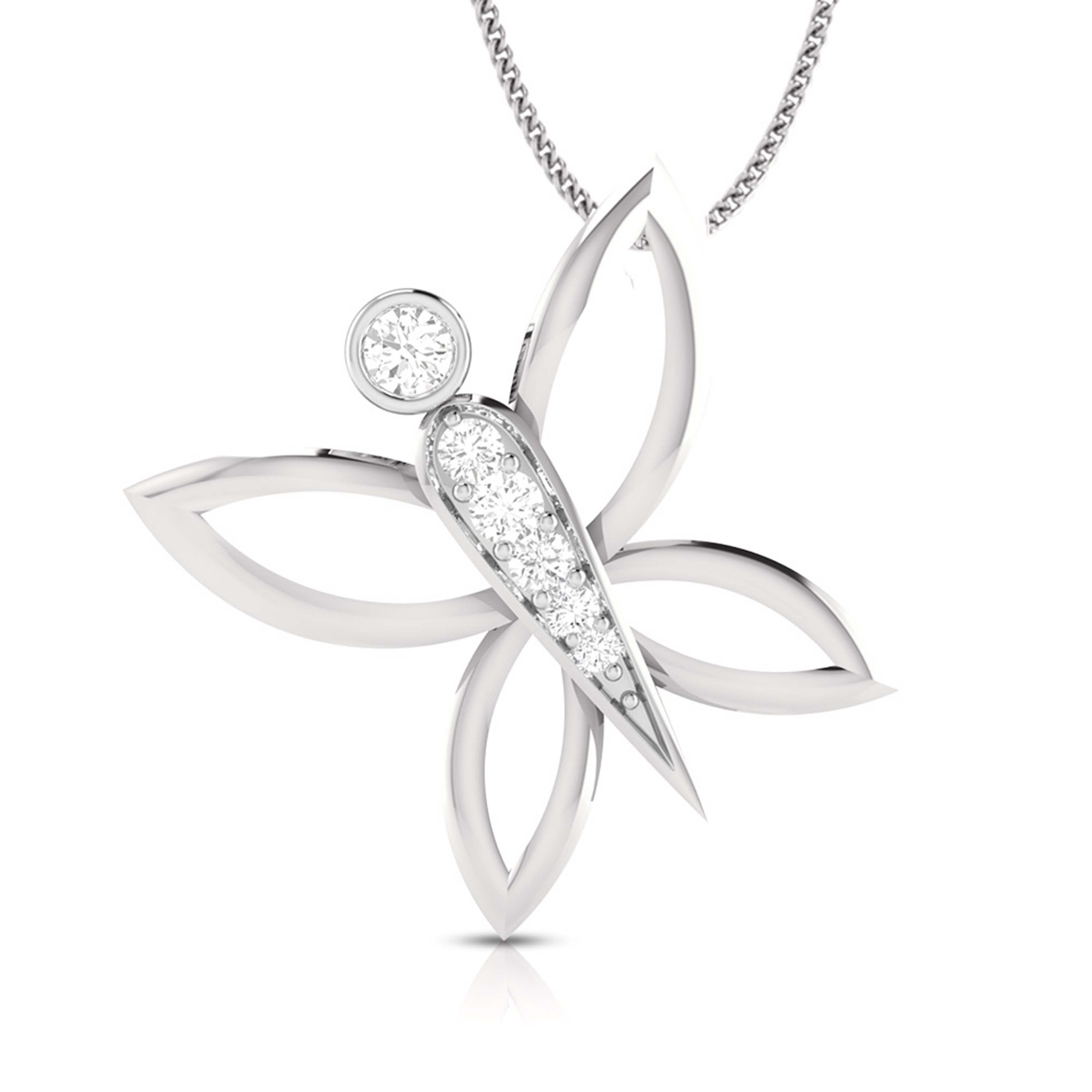 Diamond Butterfly Pendant