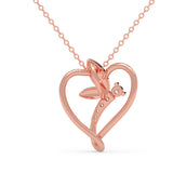 Fluttering Heart Butterfly Pendant
