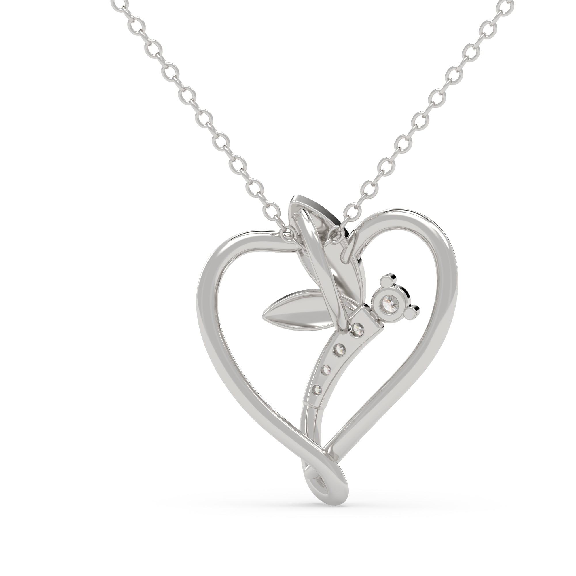 Fluttering Heart Butterfly Pendant