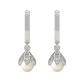 Lotus Pearl Drop Earrings
