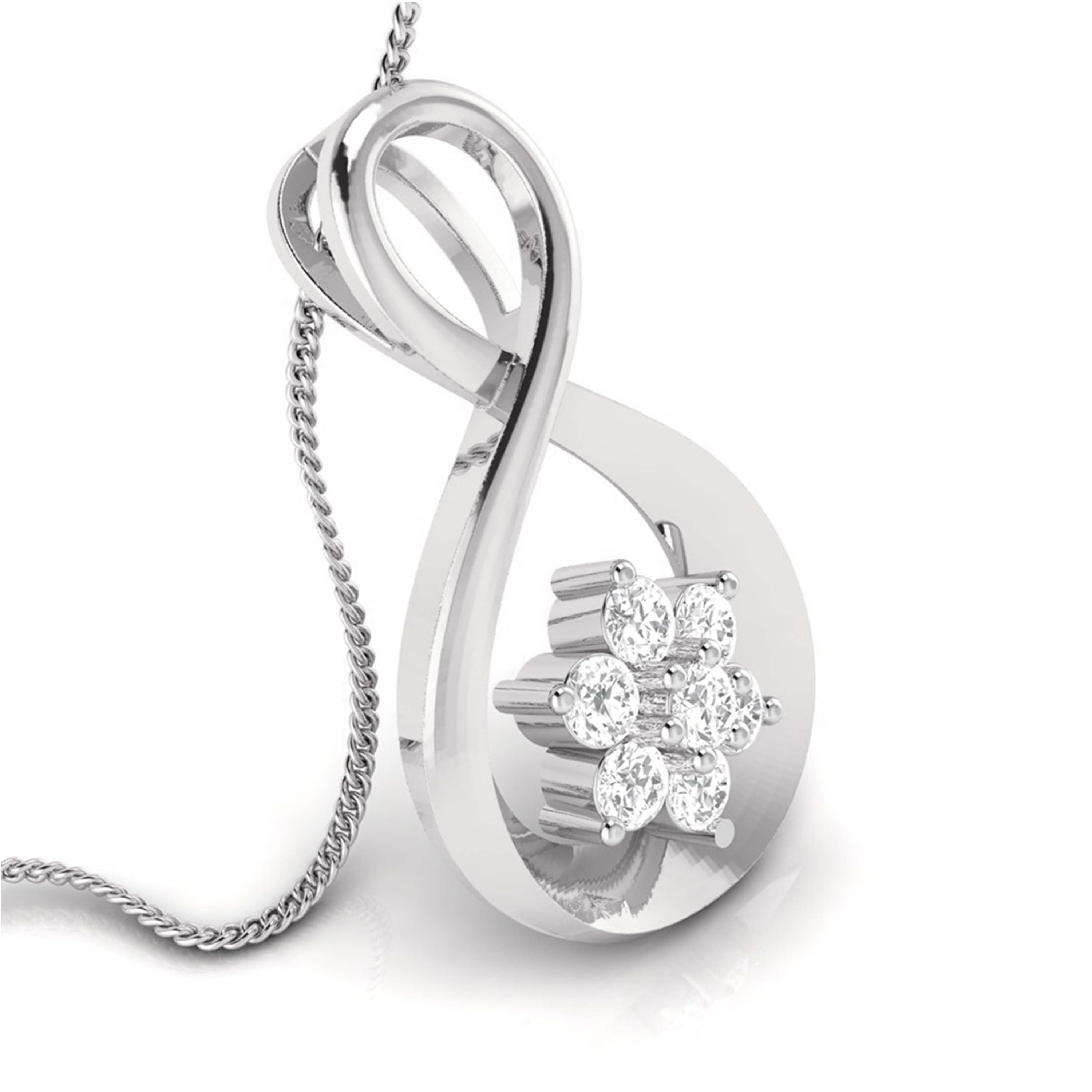 Diamond Blossom Infinity Pendant