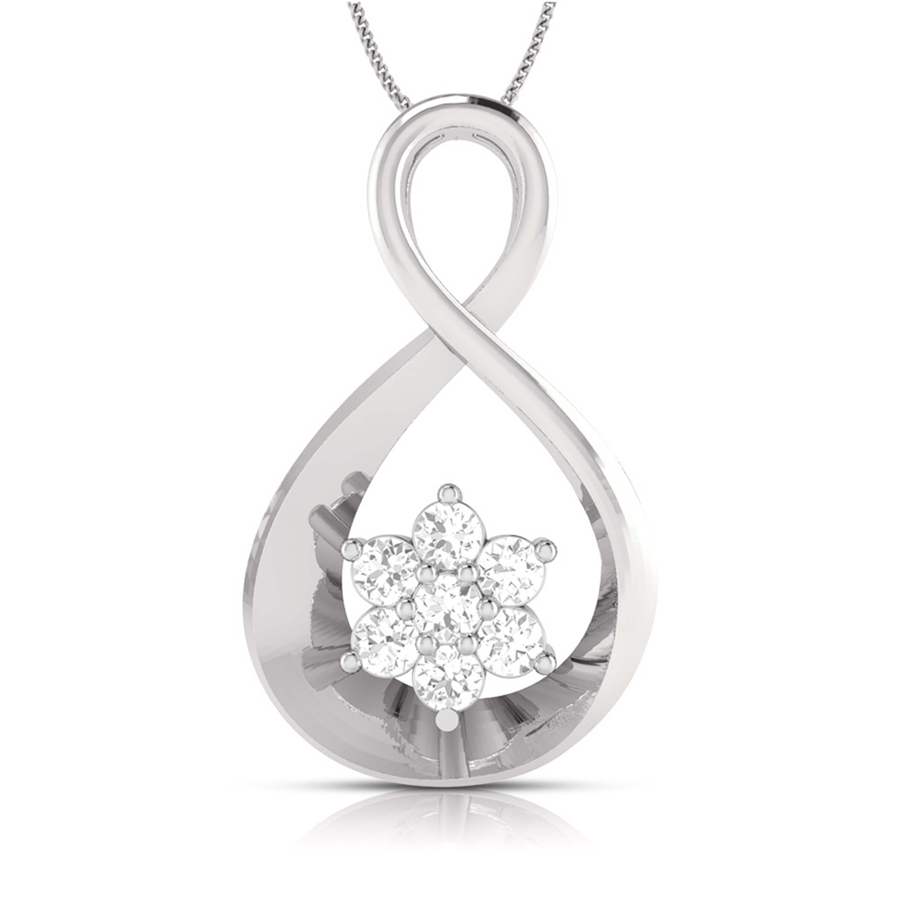Diamond Blossom Infinity Pendant