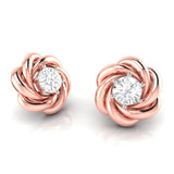 Twisted Knot Solitaire Stud Earrings