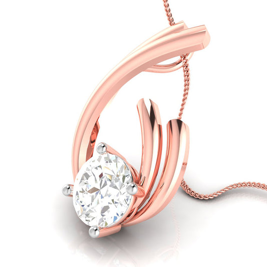 Solitaire Rose Curve Pendant