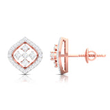 Diamond Frame Stud Earrings