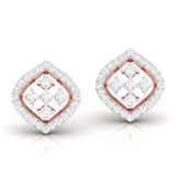 Diamond Frame Stud Earrings