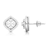 Diamond Frame Stud Earrings