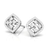 Diamond Frame Stud Earrings