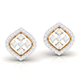 Diamond Frame Stud Earrings