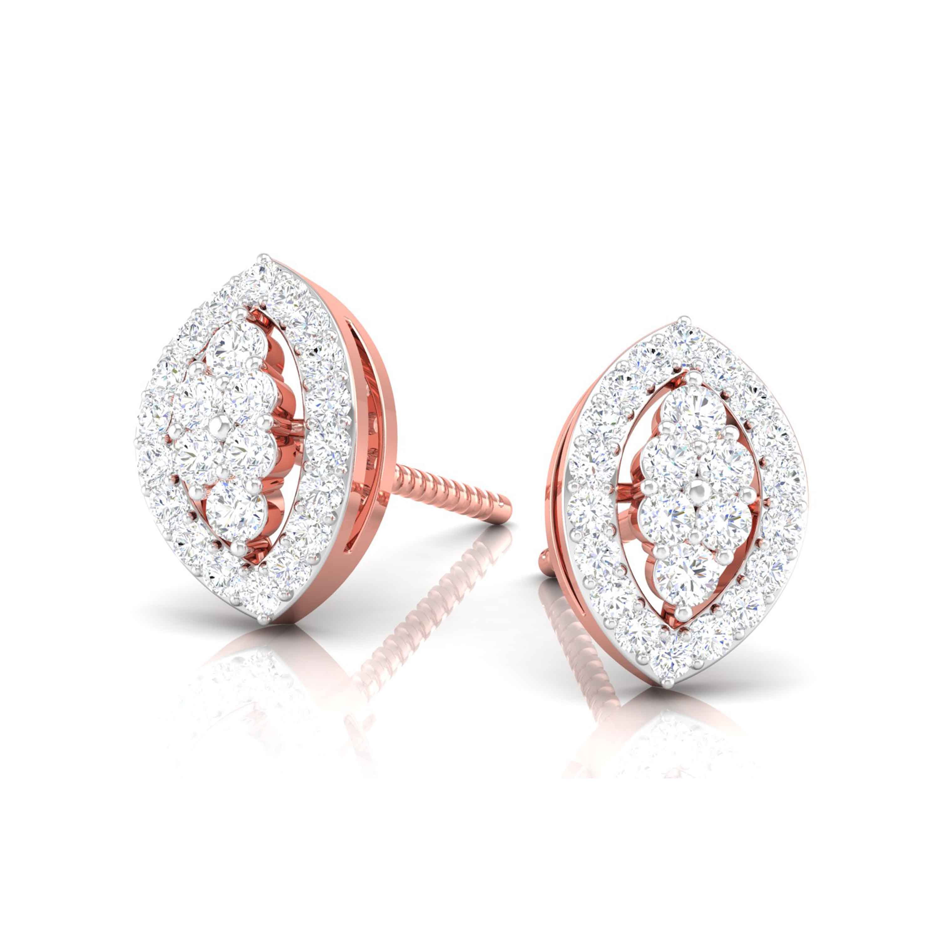 Marquise Halo Diamond Studs