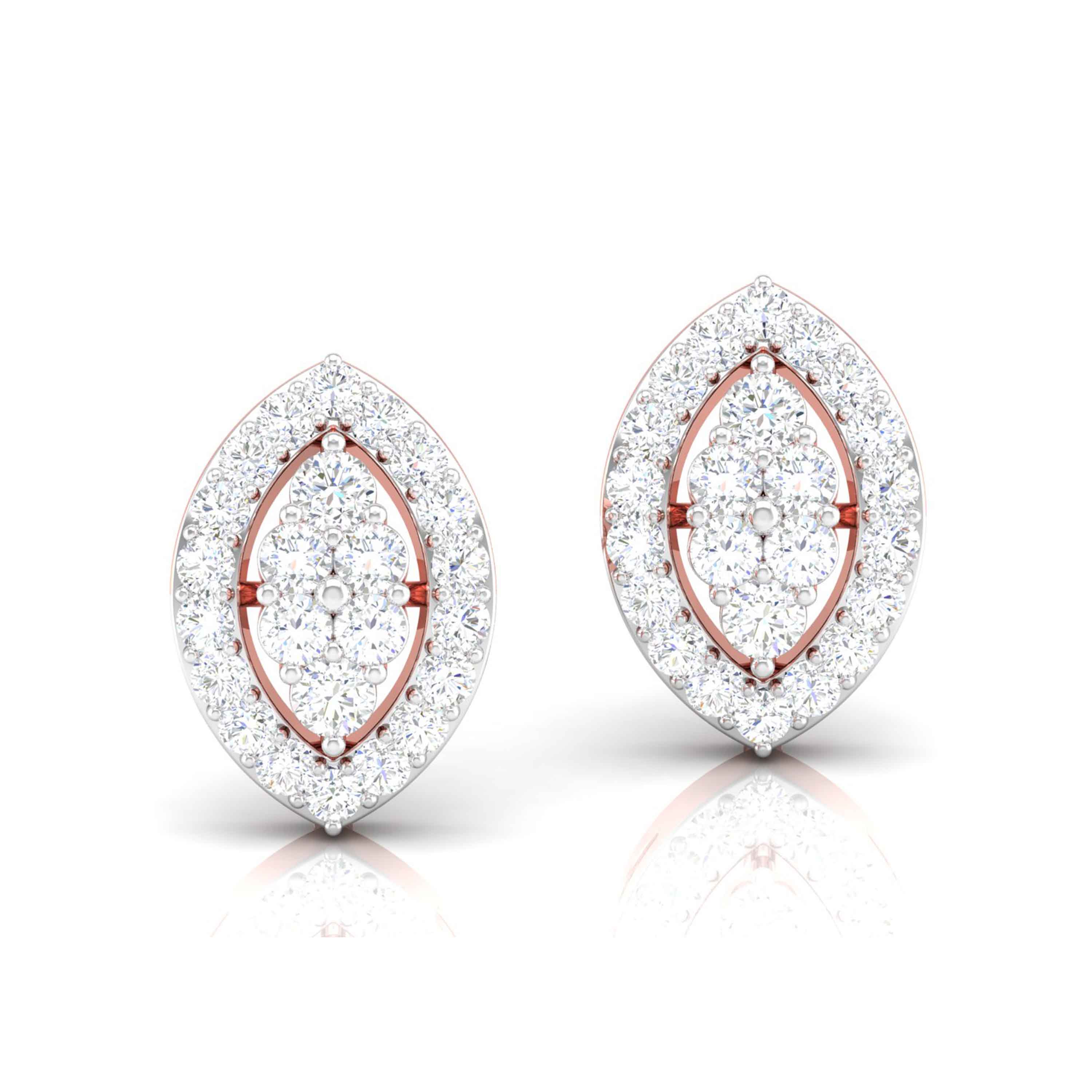 Marquise Halo Diamond Studs