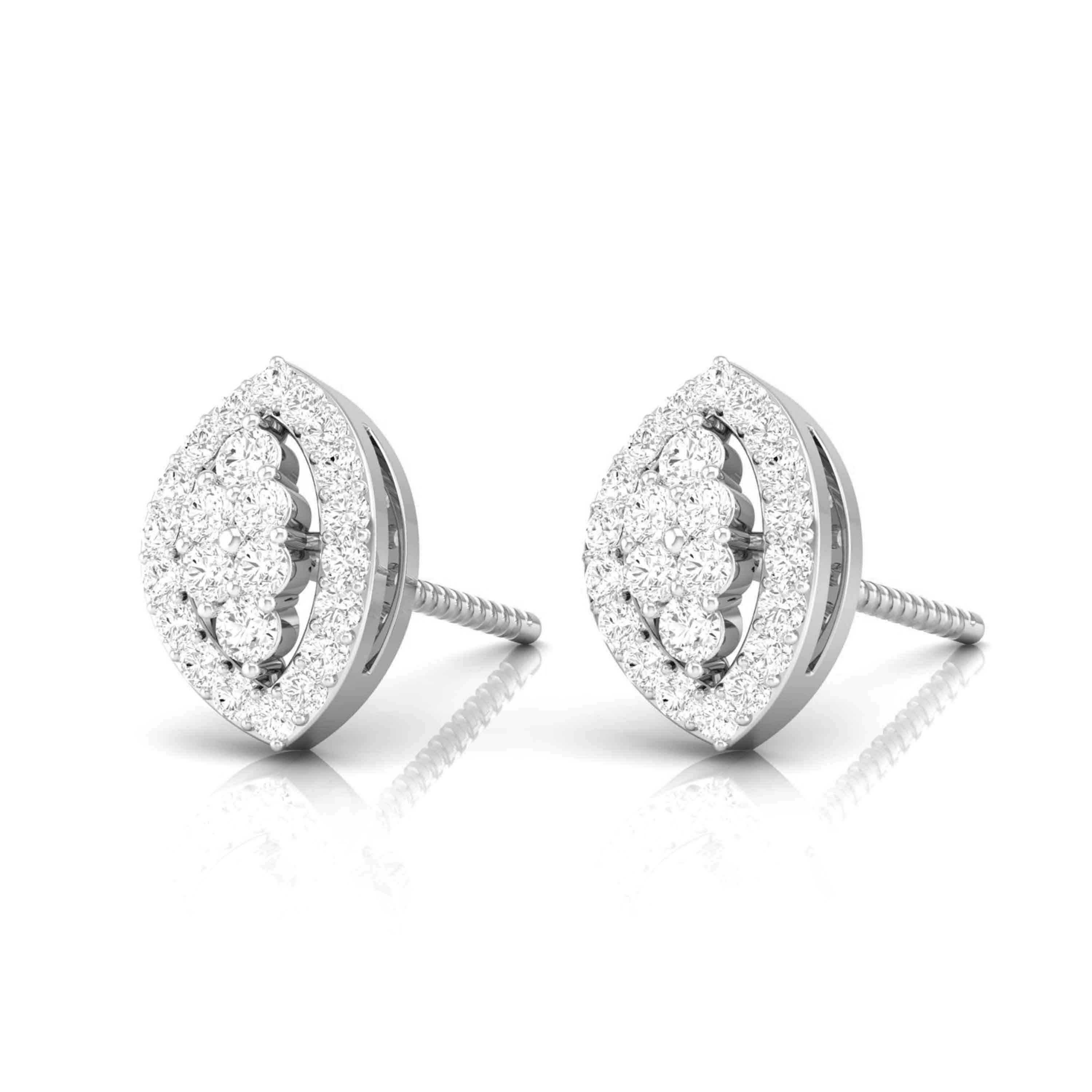 Marquise Halo Diamond Studs
