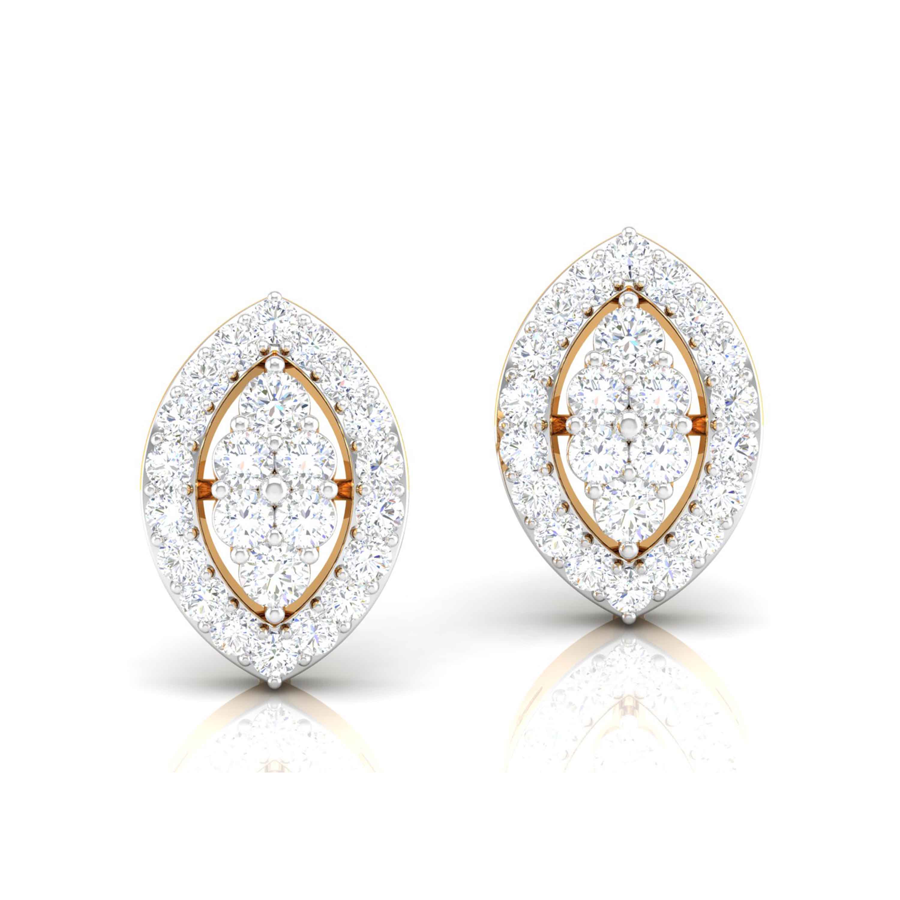 Marquise Halo Diamond Studs