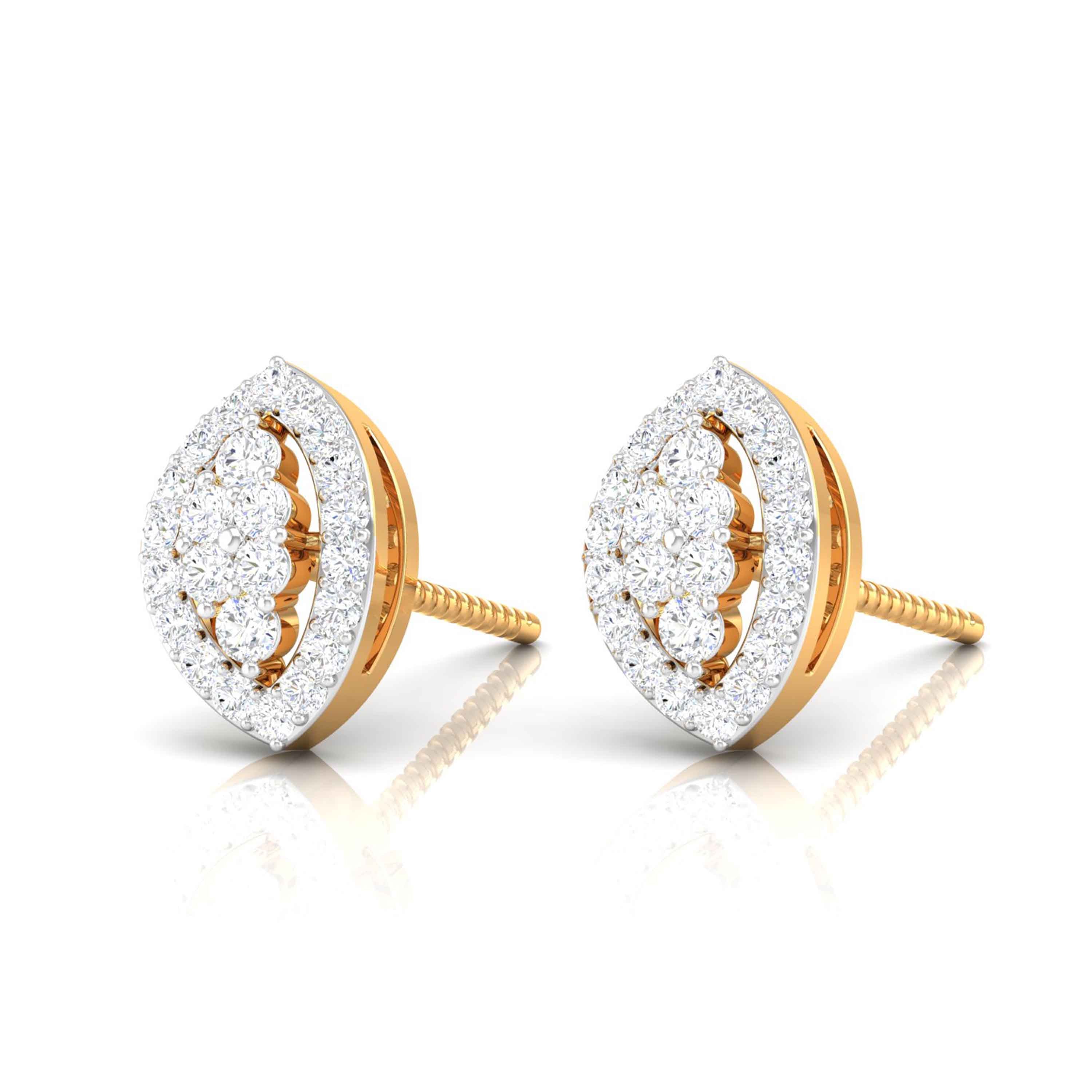 Marquise Halo Diamond Studs