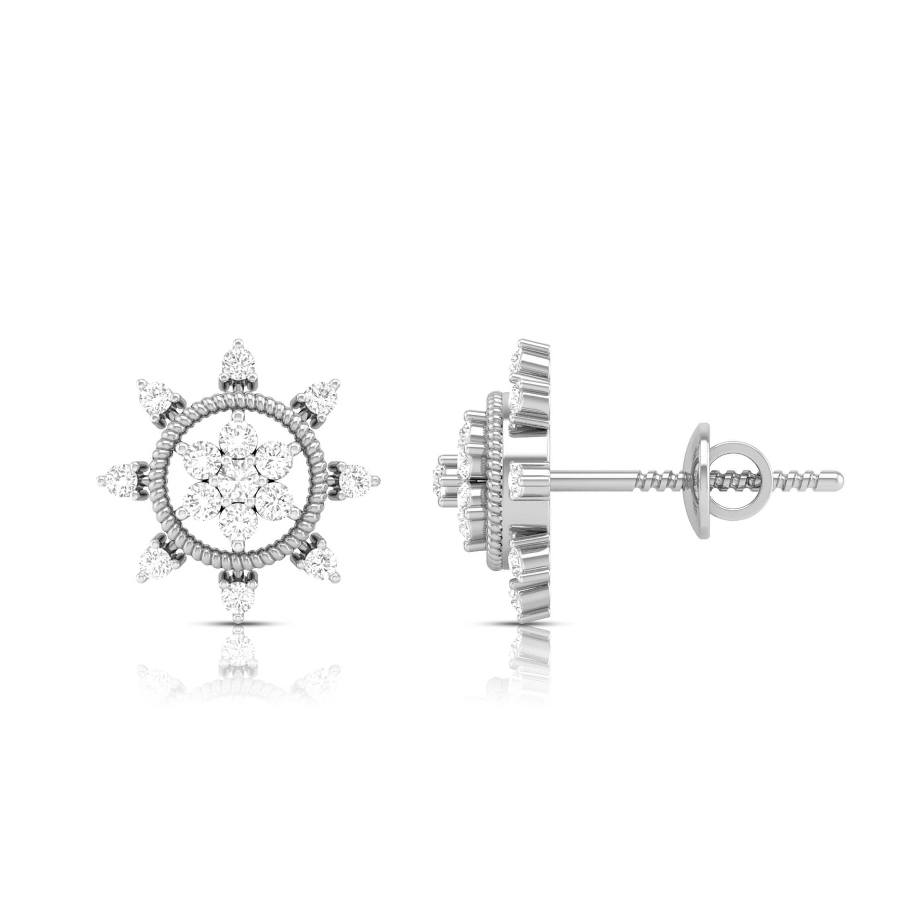 Golden Sunburst Diamond Studs