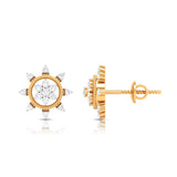 Golden Sunburst Diamond Studs