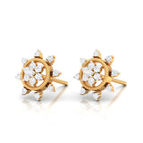 Golden Sunburst Diamond Studs