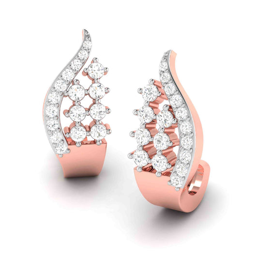 Radiant Wave Huggie Diamond Earrings