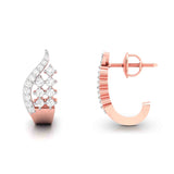 Radiant Wave Huggie Diamond Earrings