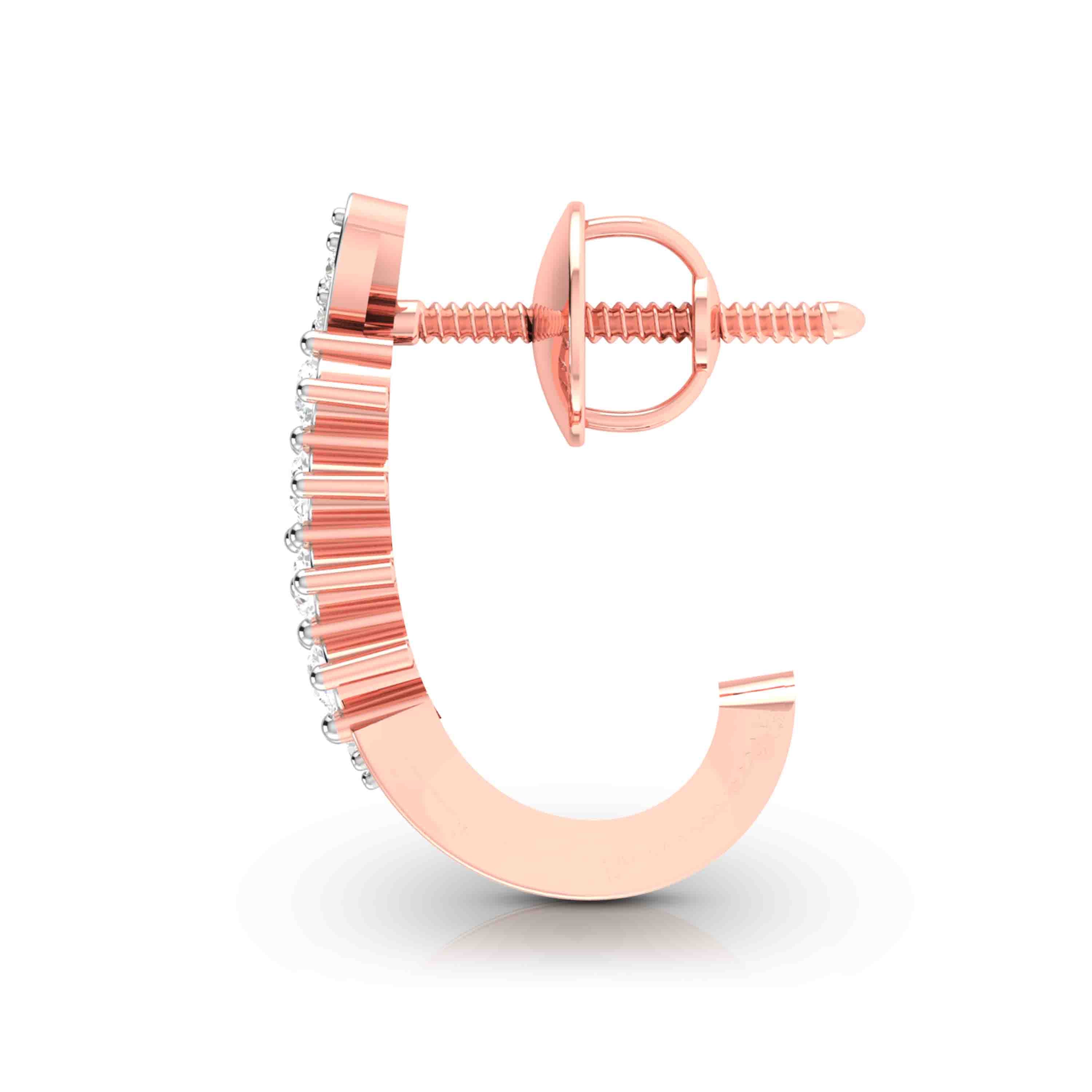 Radiant Wave Huggie Diamond Earrings