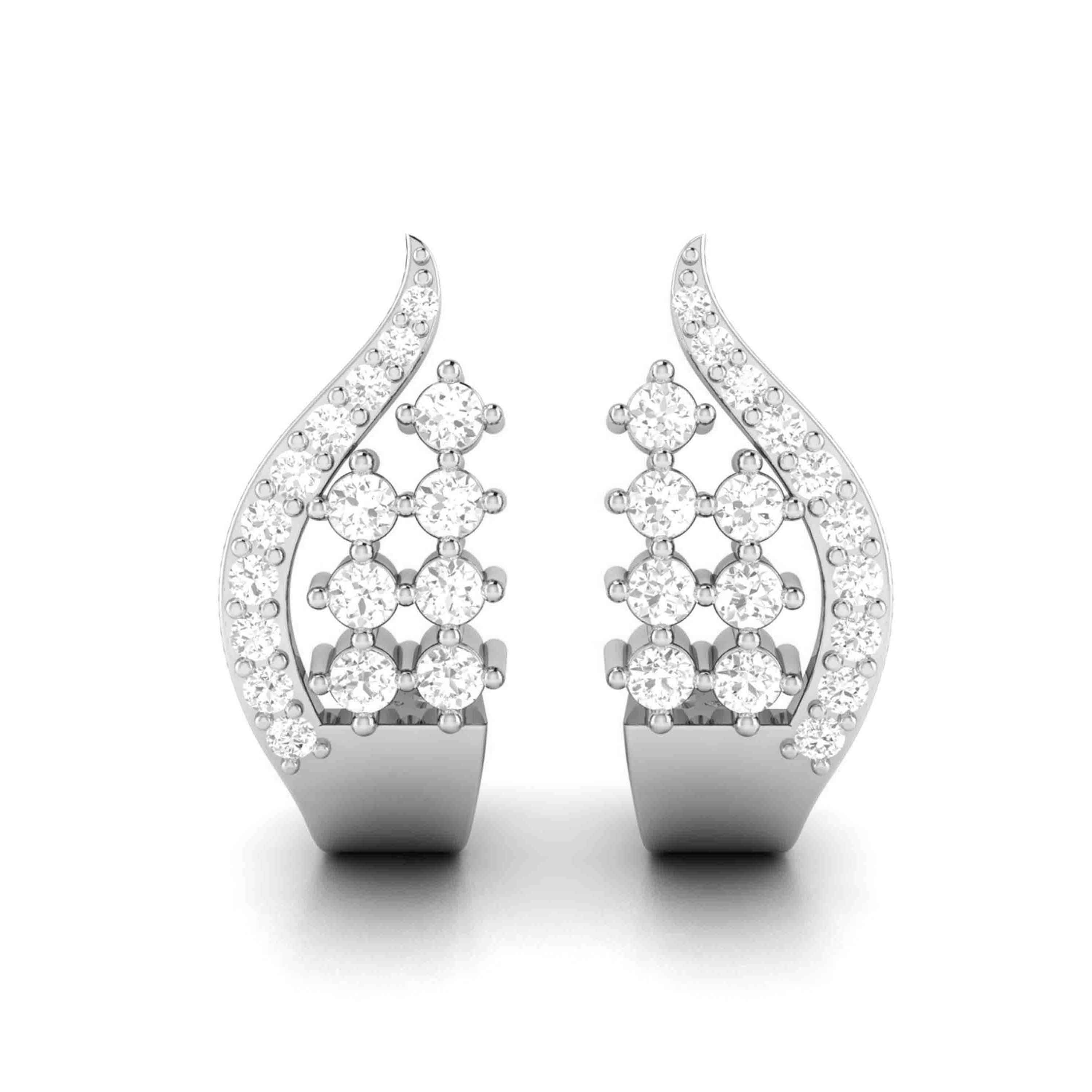 Radiant Wave Huggie Diamond Earrings