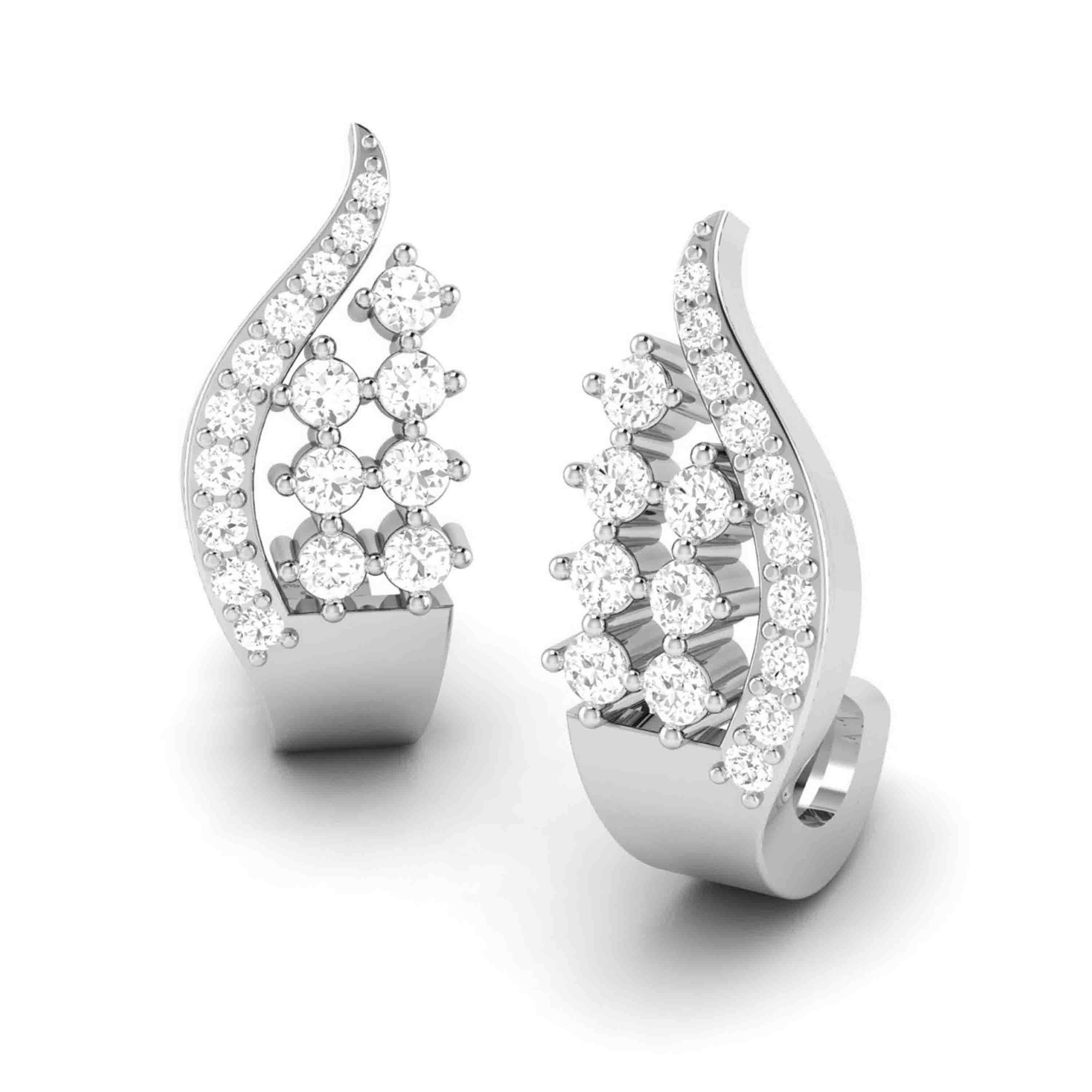 Radiant Wave Huggie Diamond Earrings