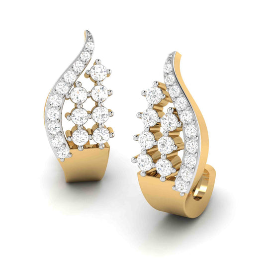 Radiant Wave Huggie Diamond Earrings