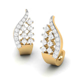 Radiant Wave Huggie Diamond Earrings