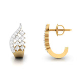 Radiant Wave Huggie Diamond Earrings