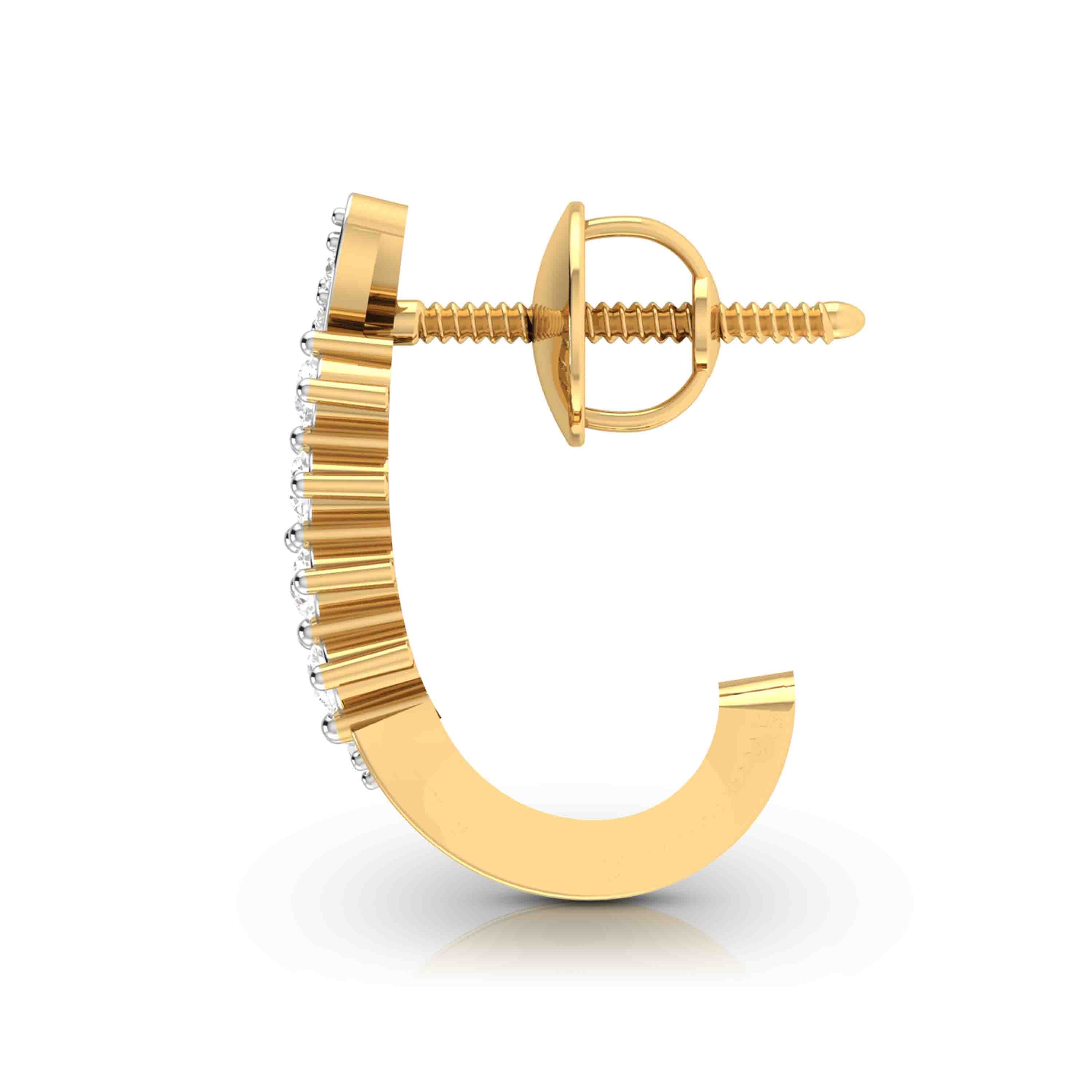 Radiant Wave Huggie Diamond Earrings