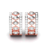Majestic Leaf Huggie Diamond Earrings