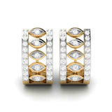 Majestic Leaf Huggie Diamond Earrings